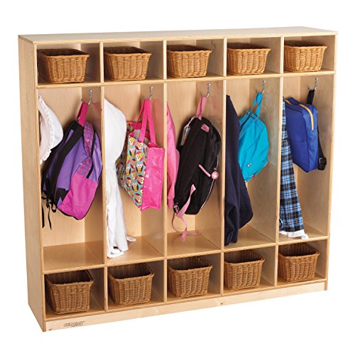 Childcraft 272044 Straight Sided Coat Locker, Wood, 53-3/4" x 13" x 48", Natural Wood Tone - Image 6