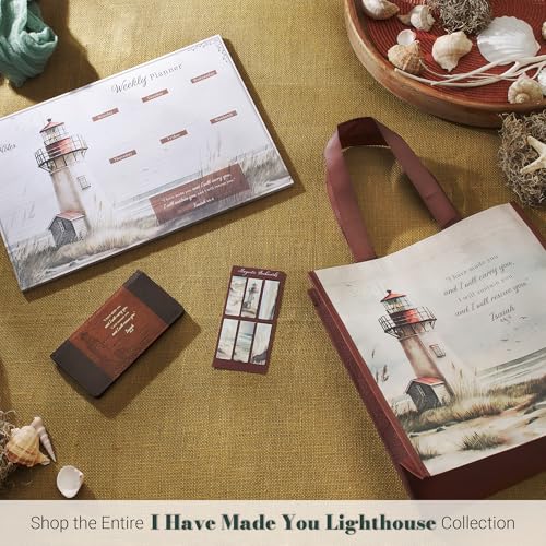 Christian Art Gifts Premium Vegan Leather Scripture Checkbook Cover for Men & Women: I Will Carry You Bible Verse, Debossed Scenic Lighthouse, Duplicate Checks, ID Card Slots, Pen Loop, Brown & Gold - Thumbnail 7