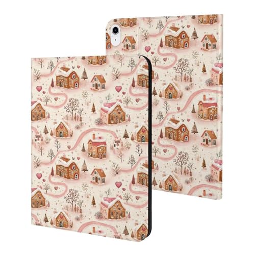 Housse iPad 11 pouces 2025 fine à veille automatique et motif rose cottages