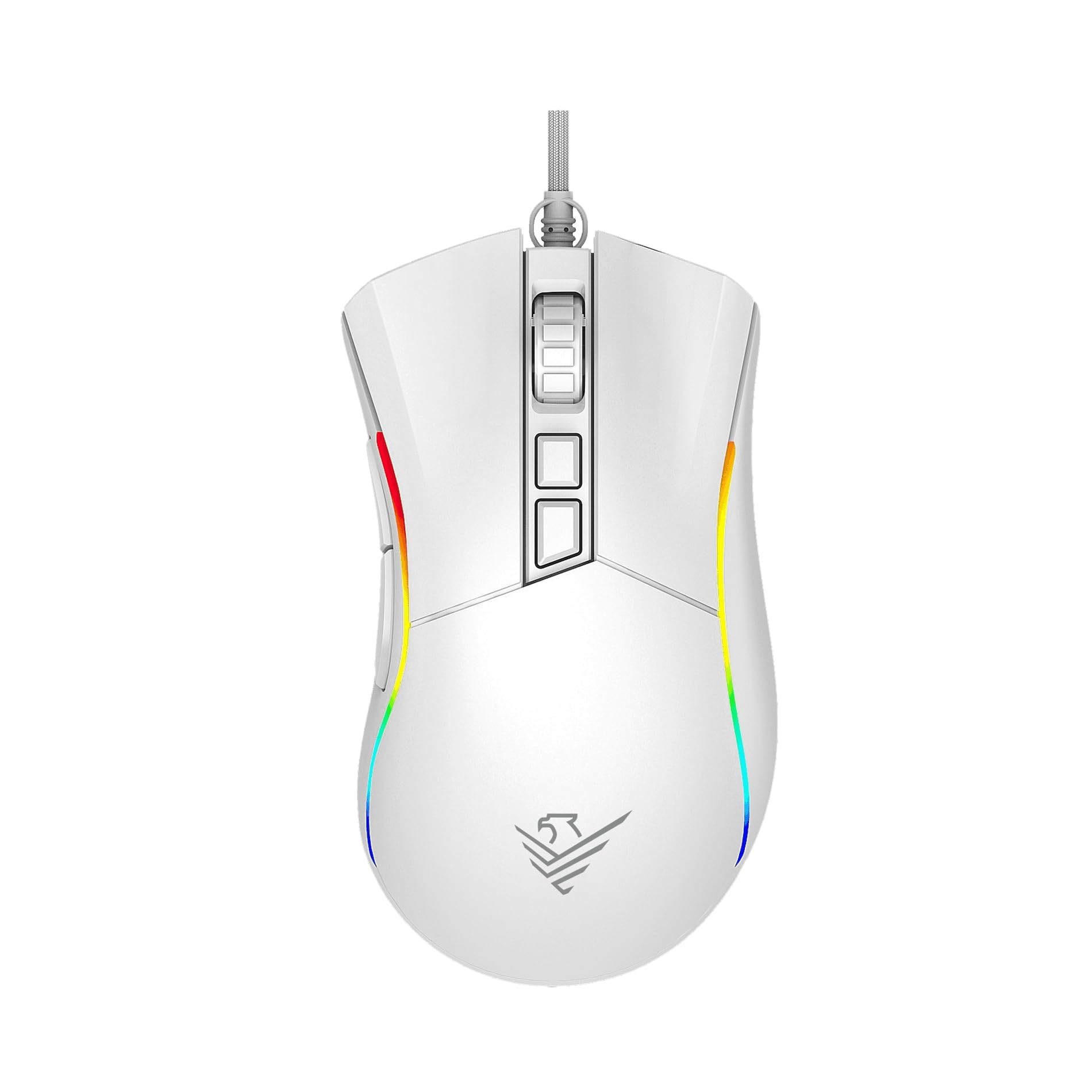 Phoenix Technologies Souris de Gaming RVB Haute Performance et Logiciel de Configuration (Câble, Blanc)