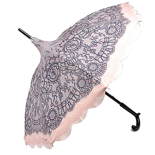 (シャンタルトーマス)Chantal Thomass パゴダ型 レースプリント 晴雨兼用傘 長傘 CT772-Bis