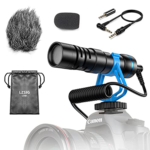 LZSIG Video Microphone,DSLR Camera Microphone,Shotgun Mic.Suitable for iPhone/Android Smartphones/Canon/Nikon/Sony/Pocket Cameras.Used for Recording,Interview,Vlogging,Live,YouTube,Tiktok-LVM1