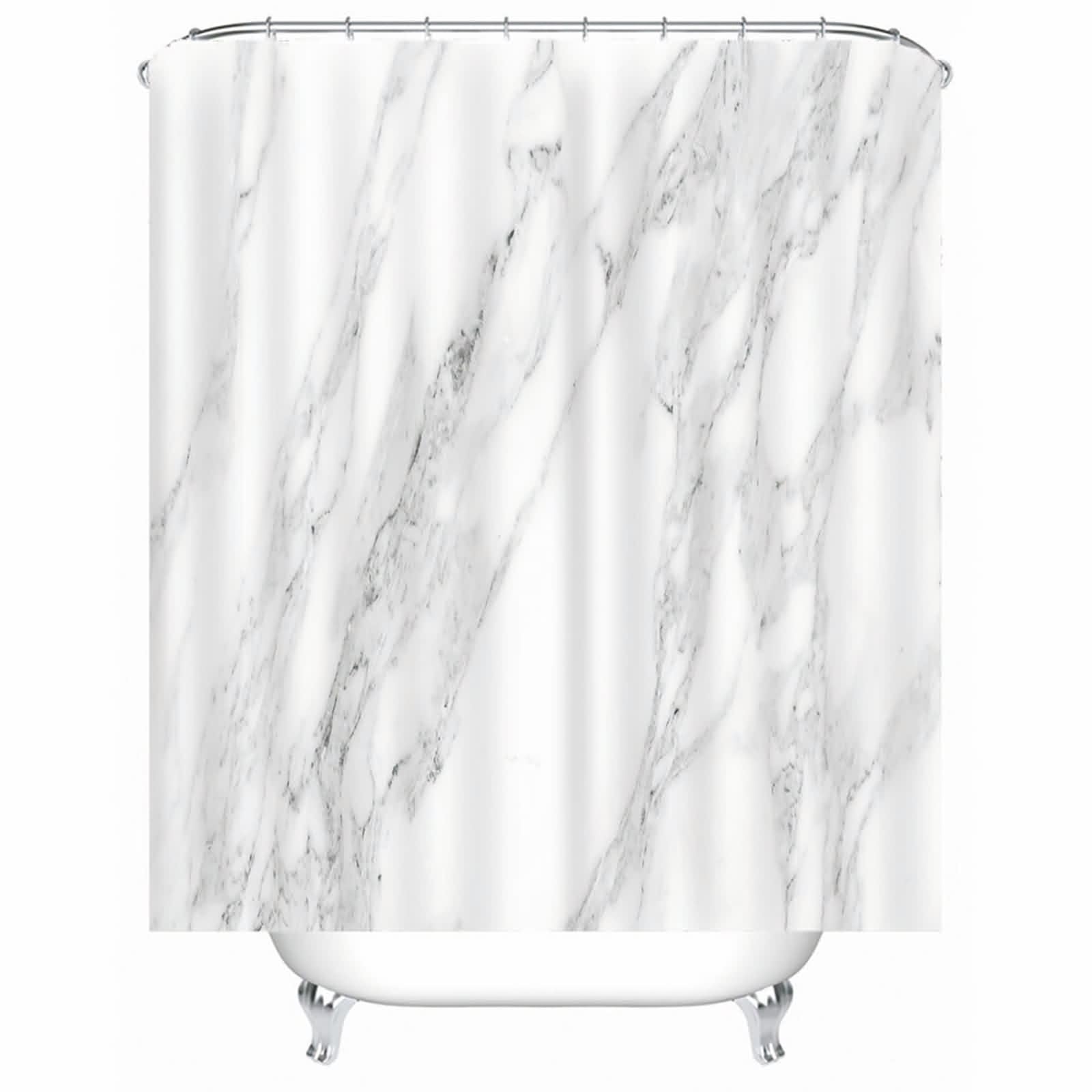 Rideau de douche résistant à la moisissure en tissu blanc lavable