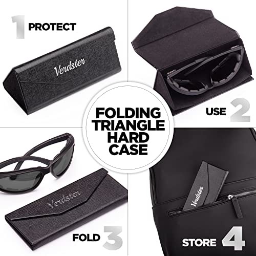 Verdster Sunglasses for Men - Sports Polarized Mens Sunglasses UV400 Protection - Comfortable Foam Padded Wraparound Design - Perfect as Cycling Sun Glasses, Ski Googles or Riding Sunnies Airdam Black