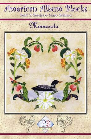 P3 Designs Applique Quilt Pattern ~ American Album Series ~ Block #25, Minnesota: The North Star State (Finished Project Size is 15" x 15")