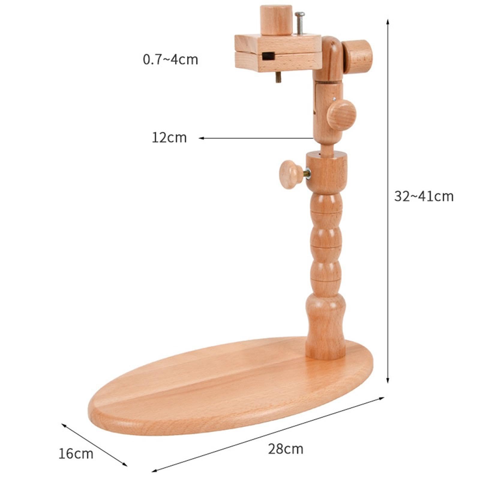 Soporte de Bordado Bastidor Giratorio Ajustable de Madera Pinza para Manualidades de Costura Adecuado para Principiantes Artistas