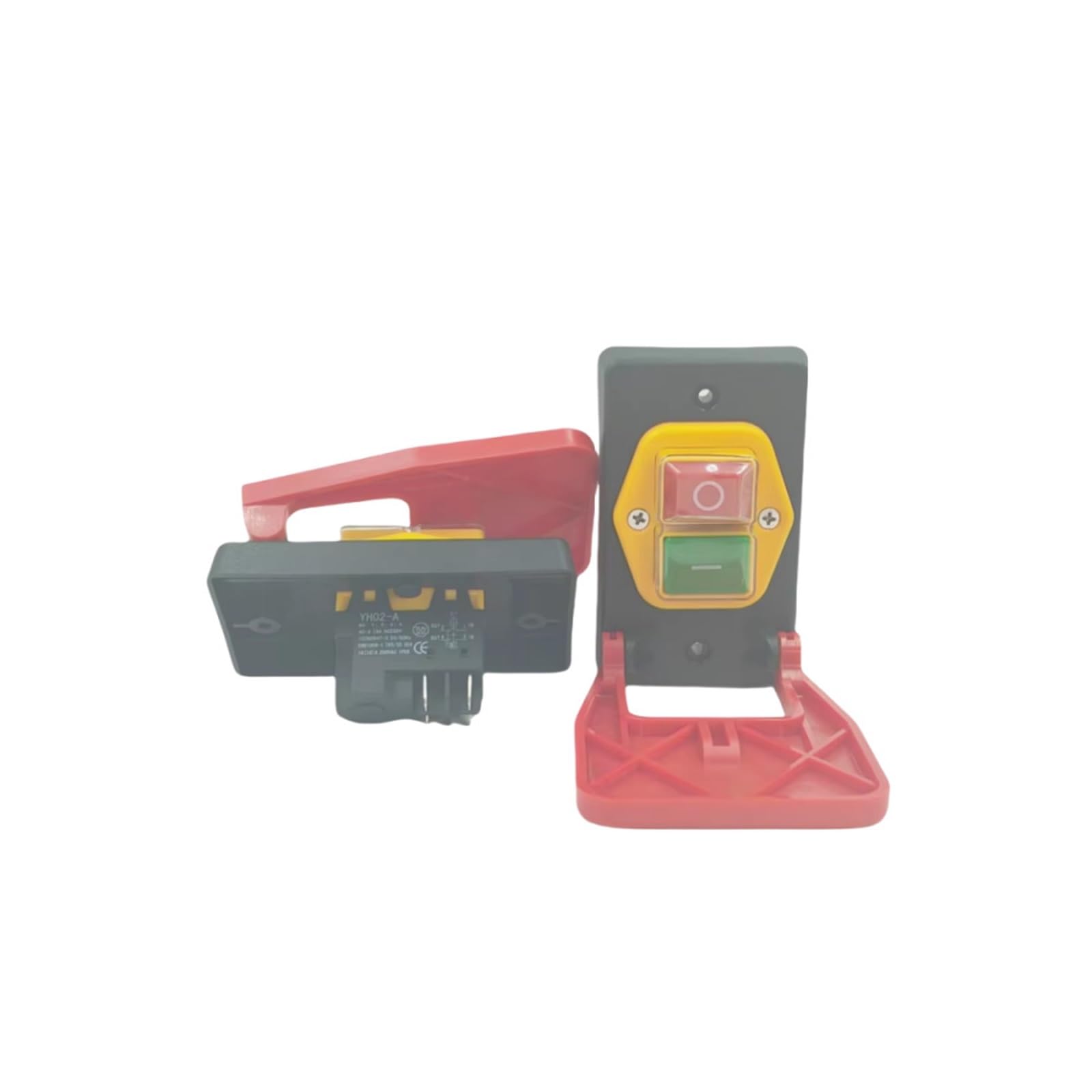 Interruptor pulsador de parada de emergencia con tapa roja de encendido y apagado, 16 A, protección contra apagado/subtensión, interruptor de arranque electromagnético(4 Pins)