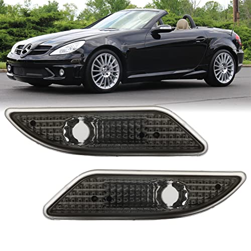 USR DEPO 05-11 R171 SLK Light Smoke Bumper Side Marker Light Assembly (Left + Right) Set Compatible For 2005-2011 Mercedes R171 SLK