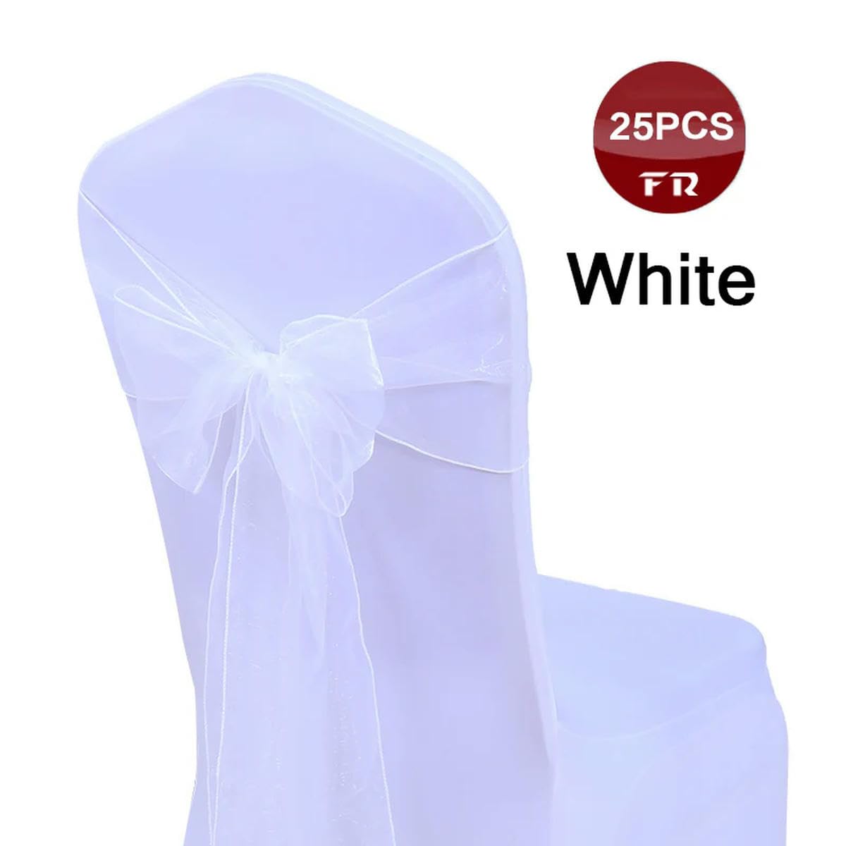 Nastri a Fiocco per sedie, 25PC Telai for sedie Matrimonio Organza for Arco(Coffee)