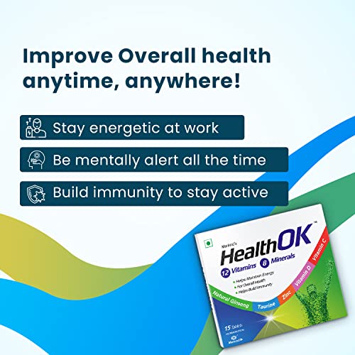 Image of Health Ok Multi Vitamin and Mineral Health Supplement (for Energy and Overall Health with added Immunity) Tablets (Pack of 5)