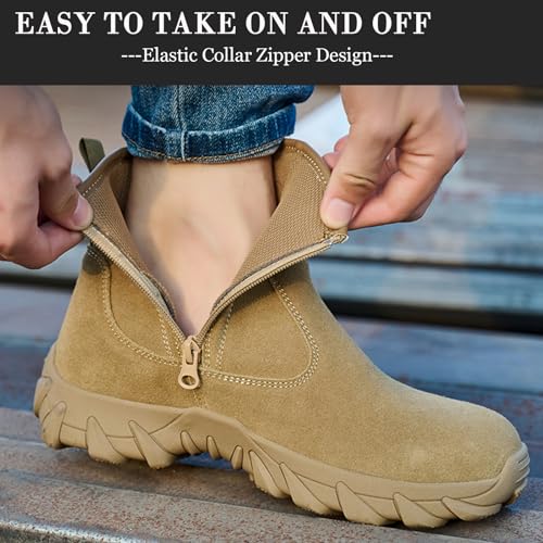 Image of Nutropa Welding Work Boots for Men Composite Toe Safety Boots Non Slip Steel Toe Work Shoes Lightweight Construction Welder Boots
