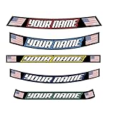 Personalized Helmet Visor Strips Vinyl Decal Sticker - Waterproof, Durable Custom Name Sticker for Helmet Visor Cover, Set of 4 - Printed in USA (Block)