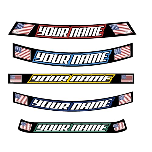 Personalized Helmet Visor Strips Vinyl Decal Sticker
