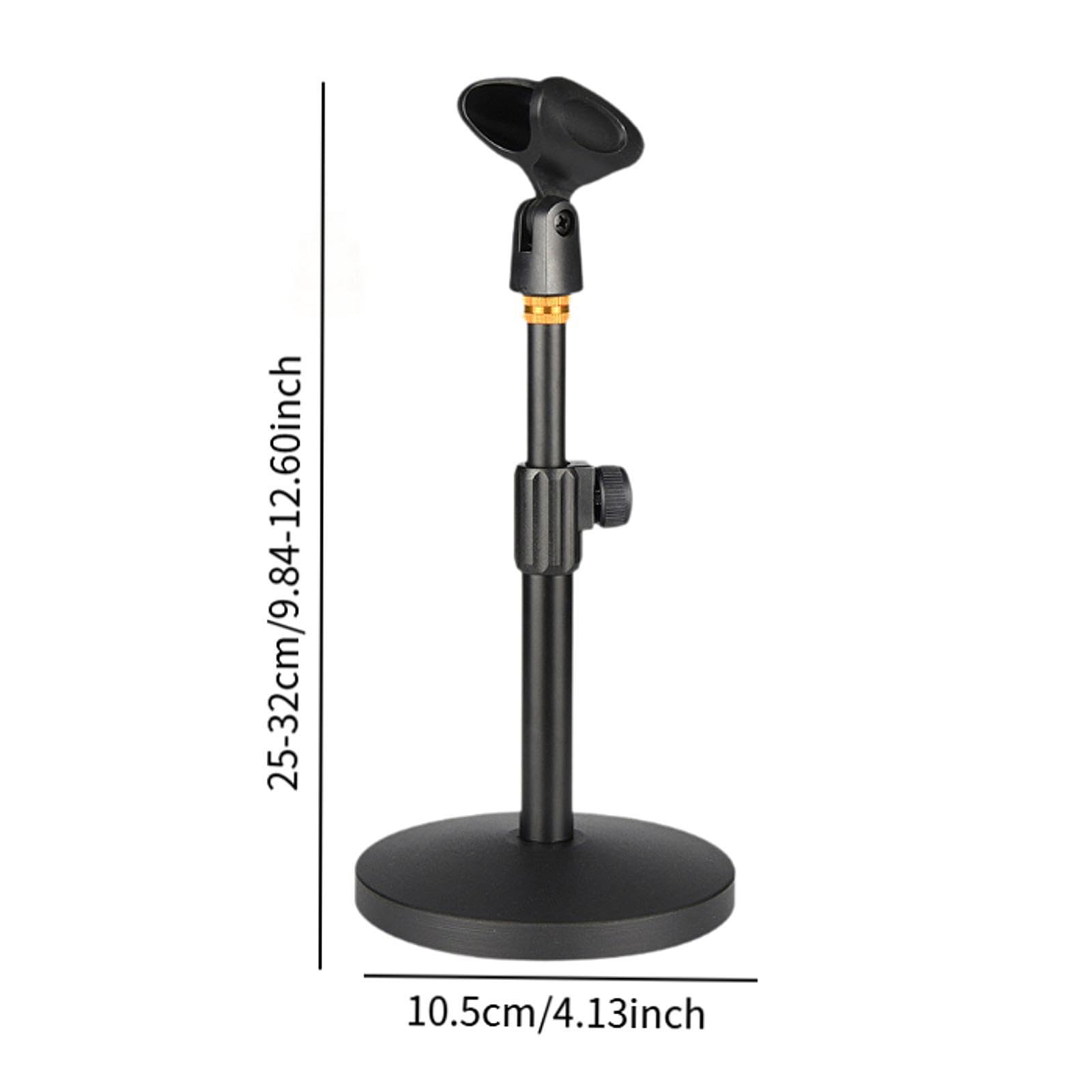 Supporto per microfono, accessorio pratico e robusto con base a disco, ideale per studio di registrazione, conferenze e riunioni, Nero