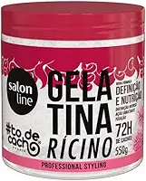 Salon Line, Gelatina Capilar, ToDeCacho, Óleo de Ricino, Definição e Nutrição, Vegana - Cabelos Ondulados, Cacheados e Crespos, 550 g