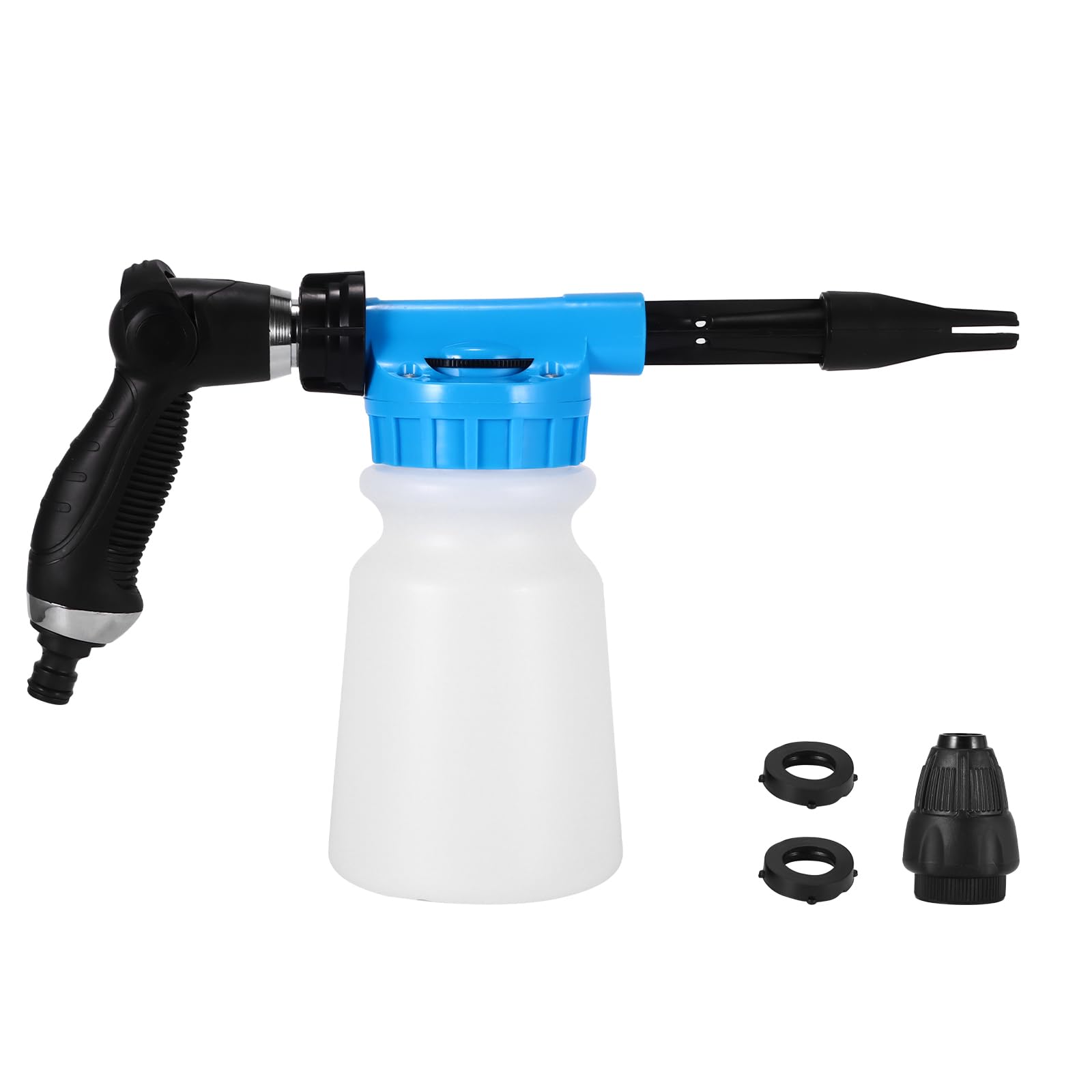 Auto-Schaumpistole, 1000ML Einstellbar für Auto, Motorrad und Gärten | Multifunktionale Reinigung, Profi Waschpistole, Gartenschlauch Schaumsprüher, Waschen Werkzeug, Schaum Pistole (Blau)