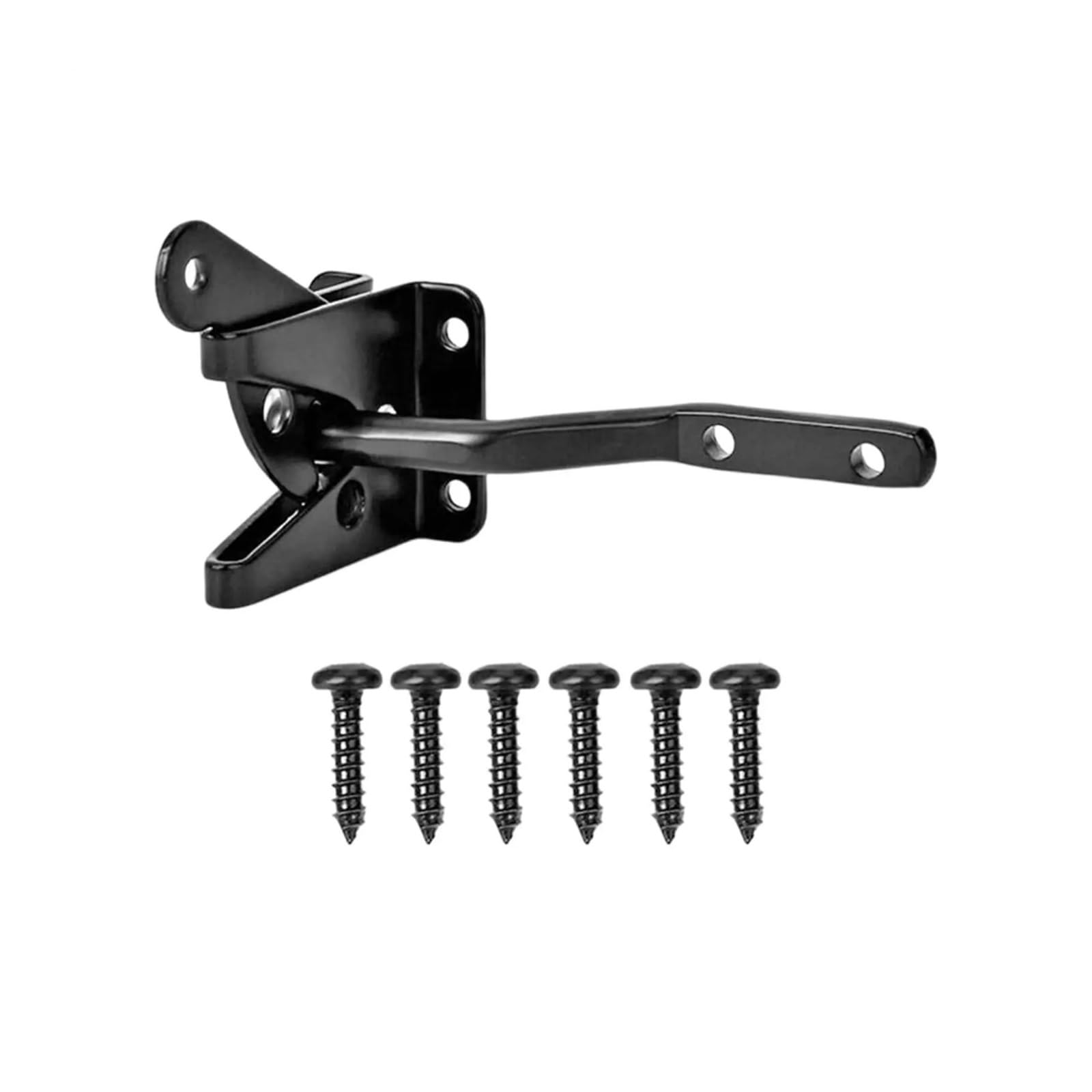 Palut 144Mm Black Outdoor Gate Latch, Stainless Steel Auto Gravity Lock For Fence Gates