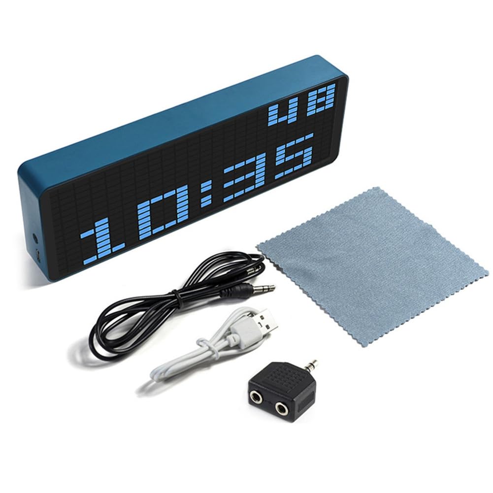 UDSKNV[KSL LED Pickup Dazzle Color RGB Music Spectrum Display Ambient Light Electronic Clock Sound Control Sound Controlled LED Strip Light Indicator B