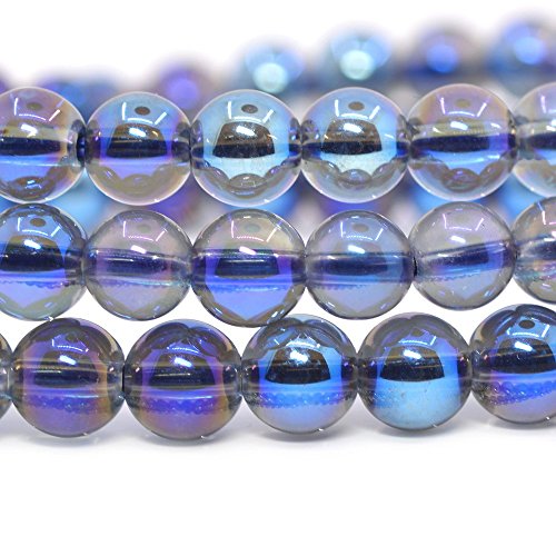 Justinstones Natural Clear Quartz Titanium Gemstone 6Mm Round Beads Stretch Bracelet 6.5 Inch Unisex #TOP1