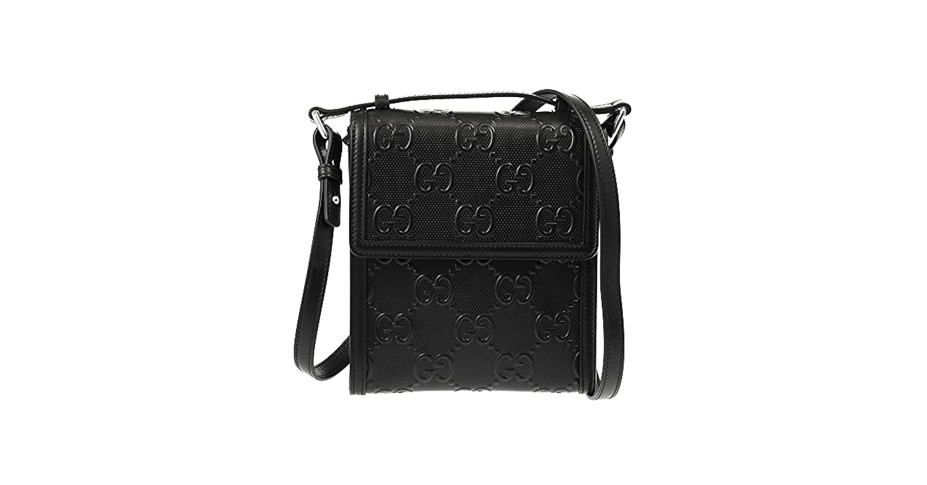 【新品同様】グッチ メッセンジャーバッグ GGエンボス ユニセックス 黒 Gucci（グッチ）メンズ メッセンジャーバッグ - FARFETCH
