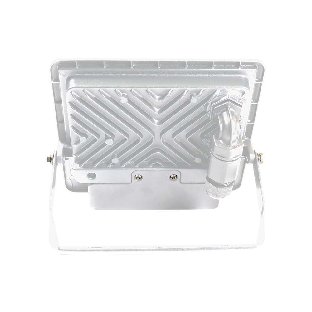 V-TAC Faro LED da Esterno con Chip Samsung 30W con Sensore PIR di Colore Bianco Impermeabile, Luce Bianco Freddo