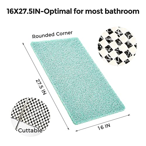 Rzoysia 0.6" Thick No Suction Cups Non Slip Shower Mat, 16"X27.5", Two Colors Design Anti-Dirty Bathtub Mat, Pvc Loofah Massage Foot Mat For Bathroom, Quick Drying, Anti-Fatigue #TOP7