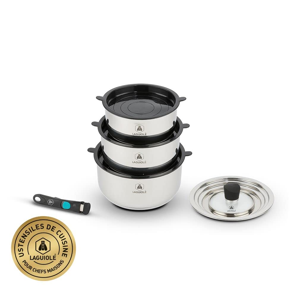 Laguiole - Set 8 pièces amovible astuces inox induction