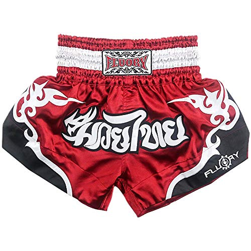 FLUORY Shorts de luta de Muay Thai, shorts de MMA, roupas para treinamento, gaiola, luta, artes marc