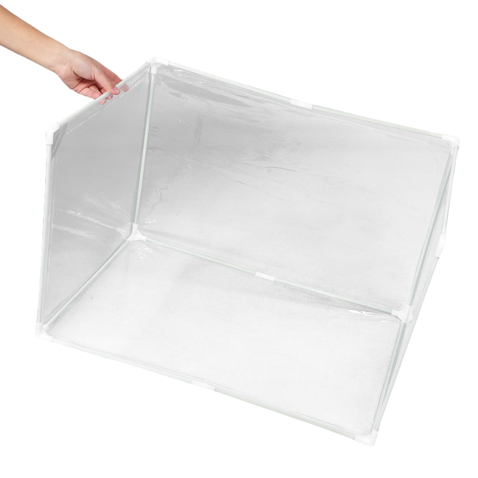 BESPORTBLE Porta Tappetino per Cani Lettiera con Parete Paraschizzi Pieghevole Base per Lettiera Protezione da Parete Alta Vassoio Porta Tappetino Pulizia Rapida Materiale in PVC