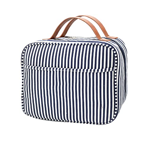 Hoypeyfiy Kulturtasche Damen, wasserdichte Kulturbeutel zum Aufhängen, Faltbare Waschtasche Kosmetiktasche Groß mit 360°Drehbare Haken (Streifen) Cover