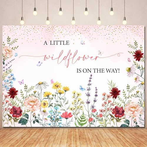 Baby In Bloom Backdrop Watercolor Wildflower Baby Shower Party Decorations Girls Baby In Bloom Banner Butterfly Floral Baby Shower Decor - View #8