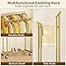 HYSEYY Double Rods Clothes Rack, Sturdy Rolling Clothing Rack, Portable Clothing Racks for Hanging Clothes - Metal Garment Rack Wardrobe Coat Rack for Bedroom Laundry Living Room, Gold