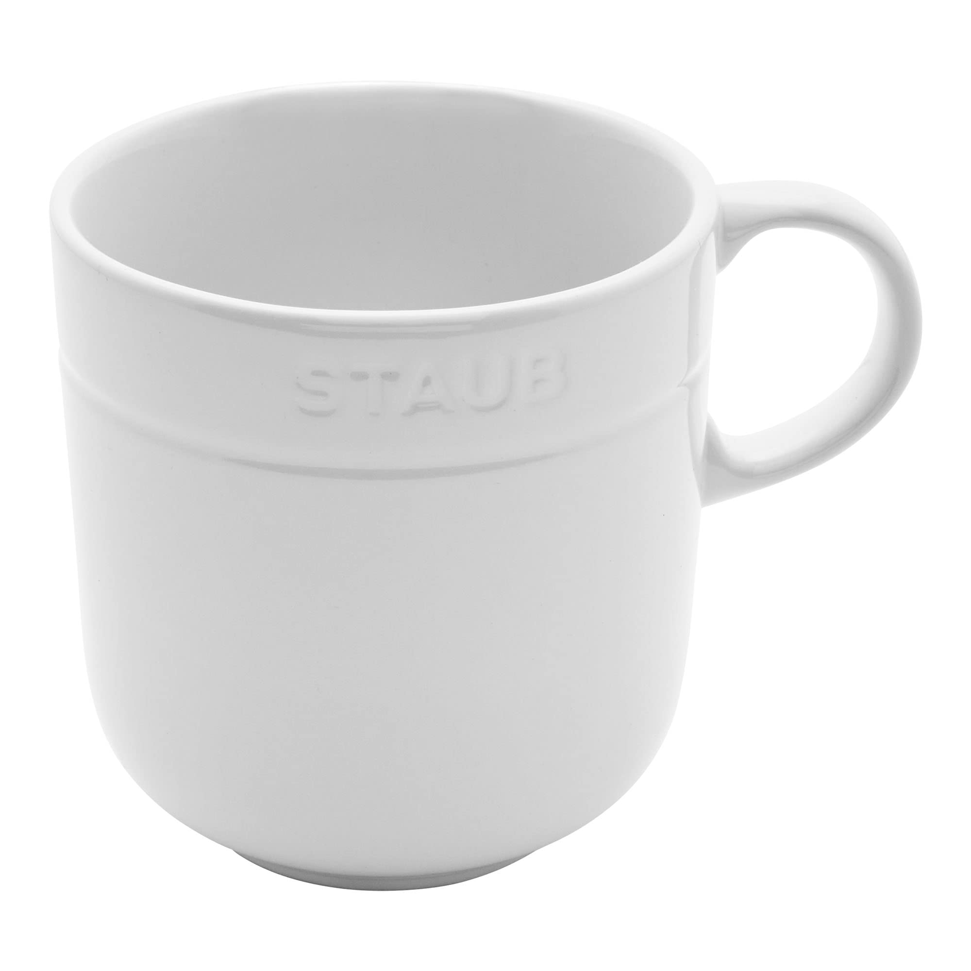 Mug Staub céramique 16 oz blanc lot de 4 idéal pour le petit-déjeuner en famille