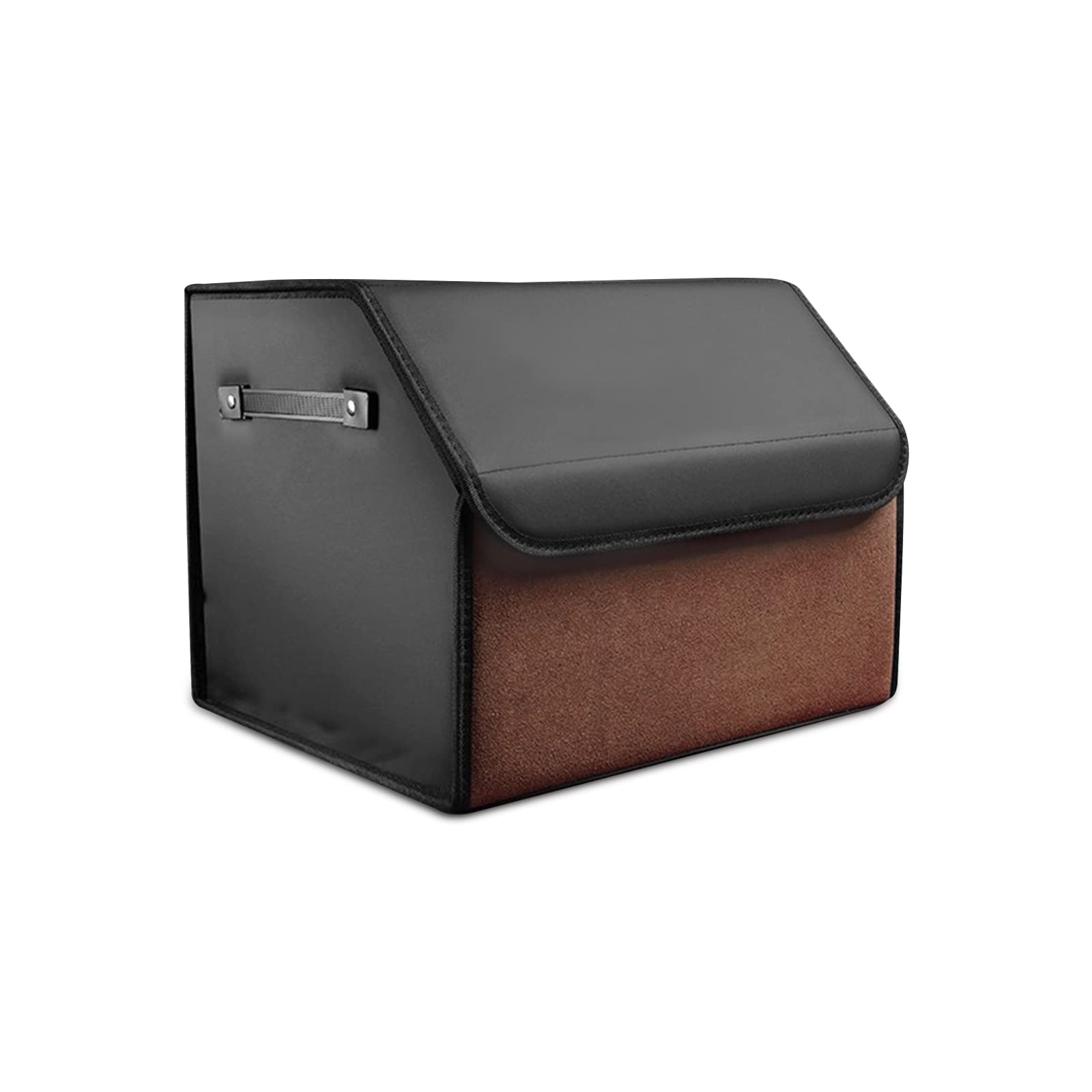 Ergocar Organizer Bagagliaio Auto Pieghevole, Pelle PU e Pelle Scamosciata Organizer per Baule Auto, Organizer per Bagagliaio per Auto con Coperchio e Manico, Adatto a Qualsiasi Auto