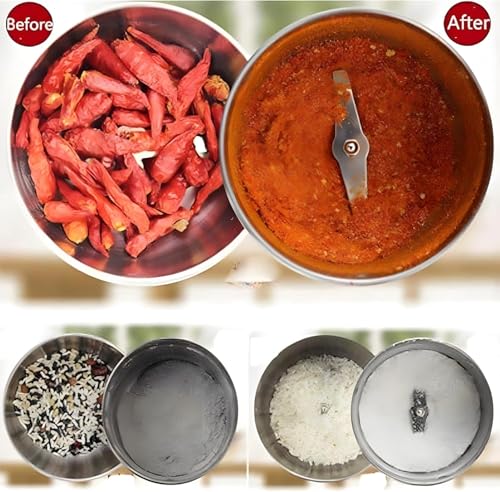 Image of Multifunctional Stainless Steel Grinder Coffee Bean Grinder, Dry Masala Mixer Grinder & Spice Smash Machine for Home Use | Powerful Household Mixer & Coffee Maker