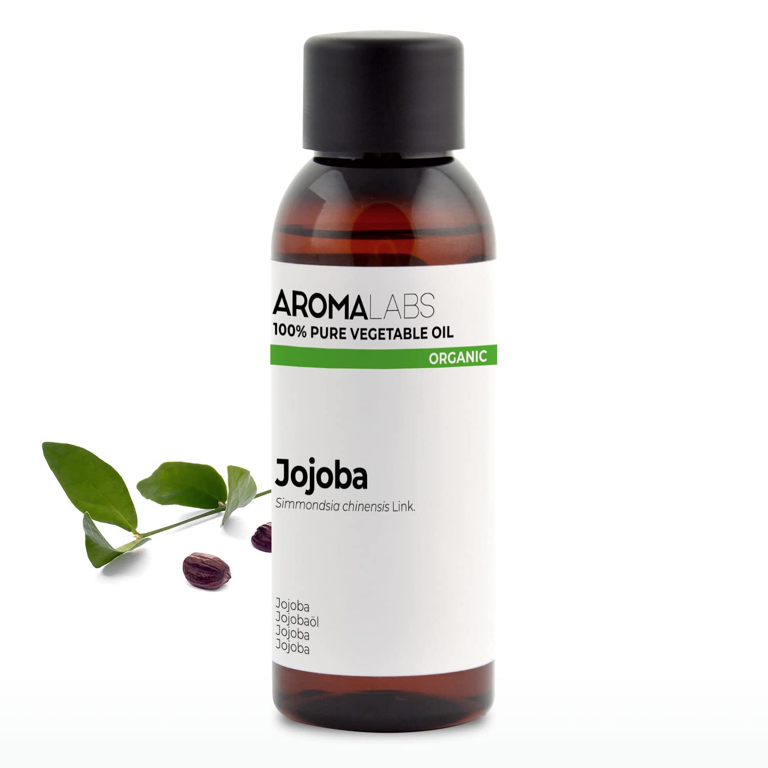 AROMA LABS 100 Organic cold pressed Jojoba oil 50ml Pure Natural from organic farming, neutral, 50 millilitre