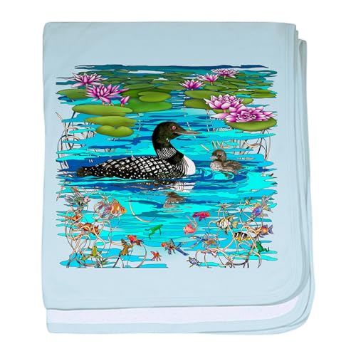 CafePress Loons with Lillies Baby Blanket, Super Soft Newborn Swaddle