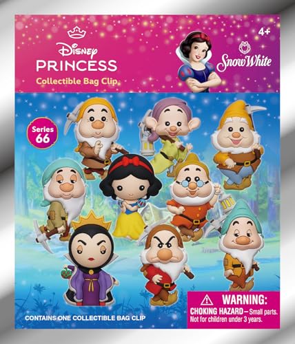 Disney Snow White Classic Series 66 Lot de 24 clips pour sac en mousse 3D