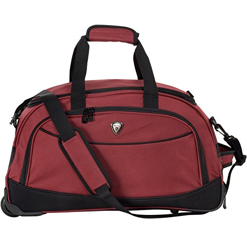 Calpak Plato Red 21 Inch Carry On Rolling Upright Duffel