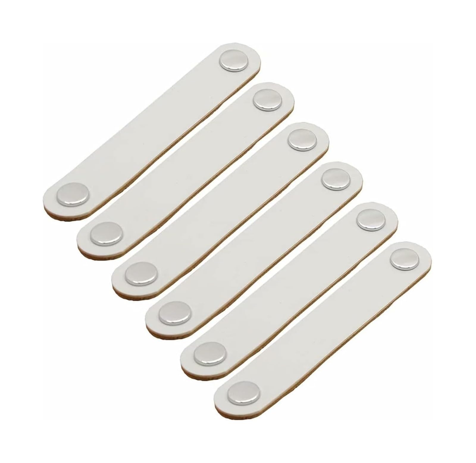 Opeximatun Leather Drawer Handles, Leather Furniture Handles Multicolor Multiple Sizes for Cabinet Drawers(Grey,Hole Distance 96mm)