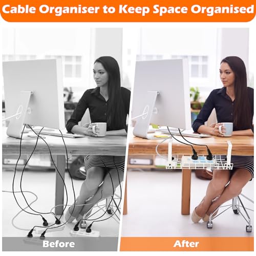 VFANDV Kabelmanagement Unter dem Schreibtisch, Kabelkanal Schreibtisch Ohne Bohren Kabel Organizer Schreibtisch Untertisch Kabelmanagement Kabelhalter Schreibtisch für Startseite Büro