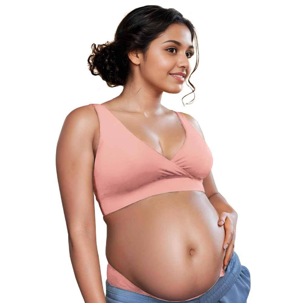 Padded Maternity Bra | Pull Down Feeding Bra for Women | Padded Bra for Women Slip On | Suitable with Maternity Clothes | PureSoft Micromodal-image-28