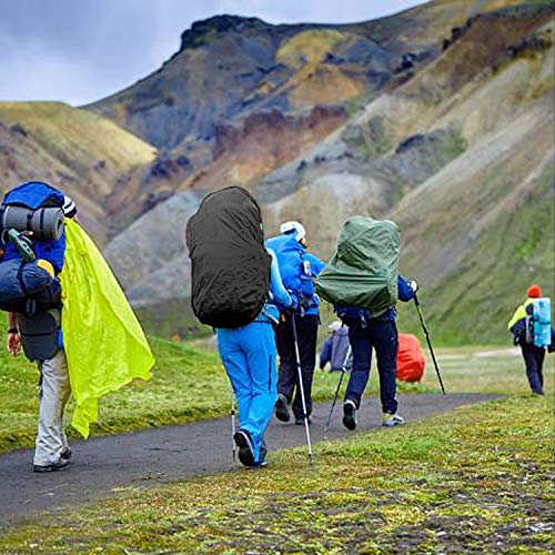 GIEMSON 2 Pack Backpack Rain Cover Waterproof Backpack Cover with Adjustable Cross Strap and Sliver Coating Reinforced Inner Layer for Camping, Hiking, Traveling, Biking - Thumbnail 4