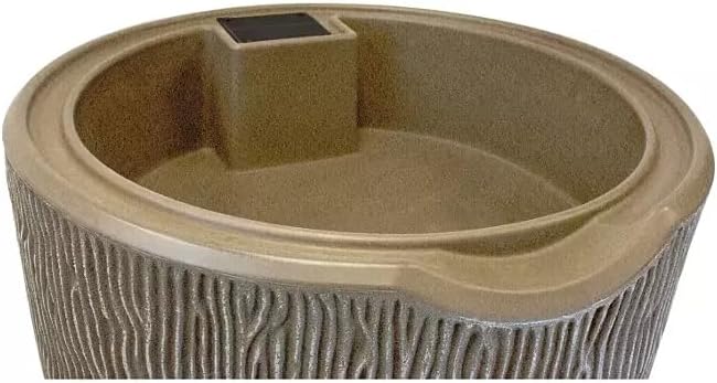 Impressions Bark 90-Gallon Rain Barrel, Wood Grain Design, Decorative Water Collection Tank (Sandstone)