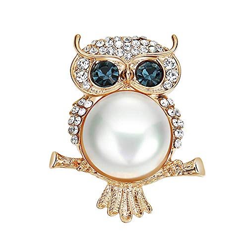 PULABO Brooch Pins, Animal Pearl Brooch Crystal Rhinestones Brooch Pin Valentine's Day Jewellery Gifts for Women Girls Premium Quality 1 Pcs Popular