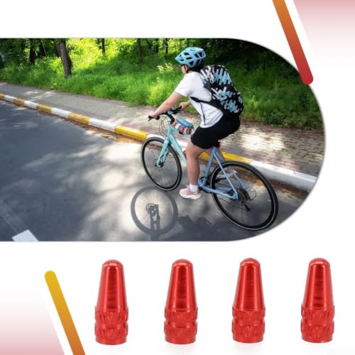 4 Pack Protectores para Válvula de Bicicleta de Aleación de Aluminio a Prueba de Polvo para Válvula Presta AV Accesorios para Ciclismo de Carretera y Montaña MTB (rojo) miniatura 3