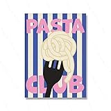  EPFXVJKLY Couleur Nourriture Art Affiche Pasta Club Impressions Murales Frites Cuisine Images Pour Vivre Café Décoration De La Maison50X70Cm Sans Cadre