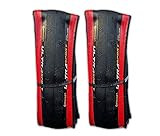 Continental Ultra Sport II 700x25c Red / Black Road Bike Folding Tires - Pair 2 Tires