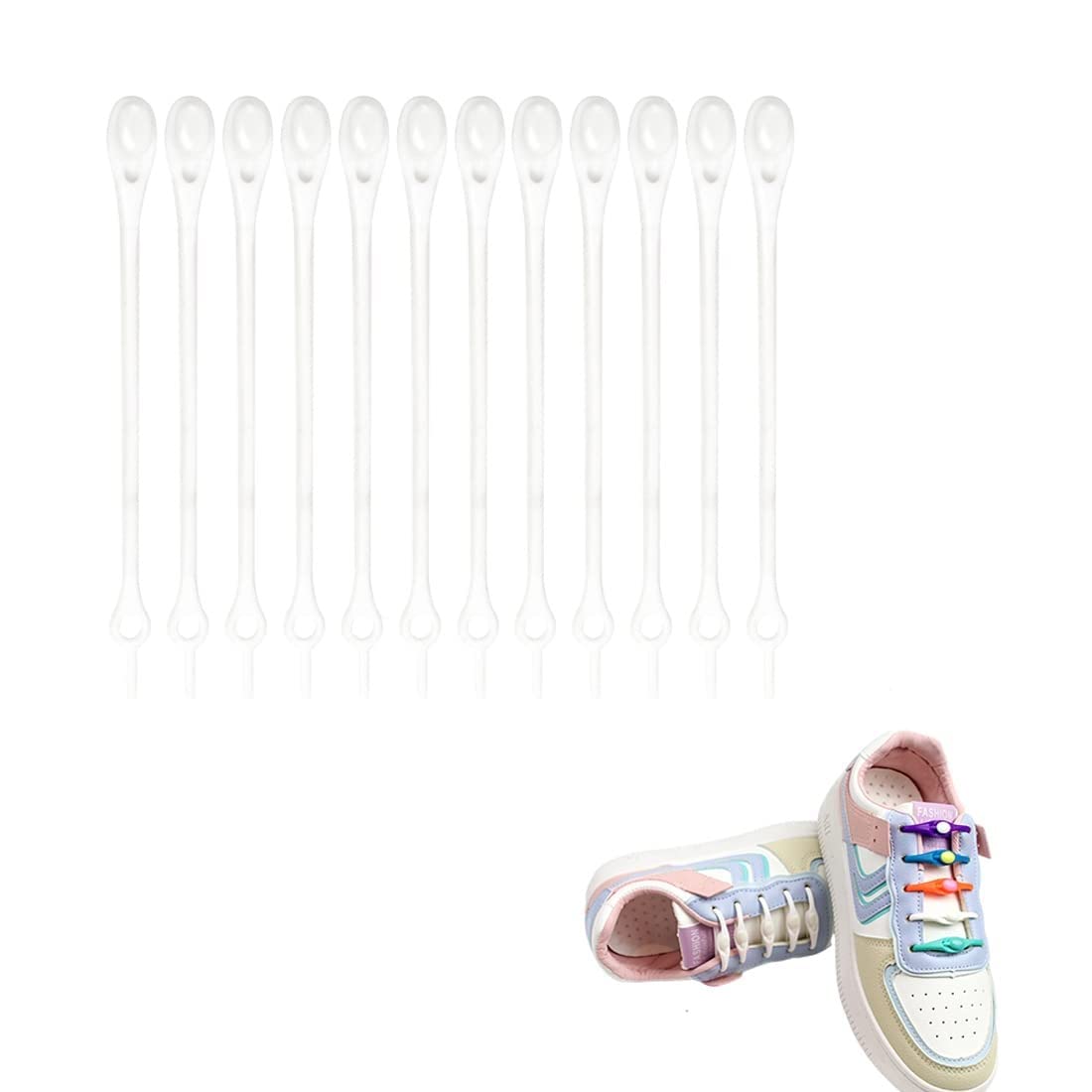 HOMENITY - One-Size Fits All No Tie Shoelaces (12 Loops Shoelaces, Works in all shoes) Shoe Lace (White) (B0BDM536XV) Amazon Price History, Amazon Price Tracker