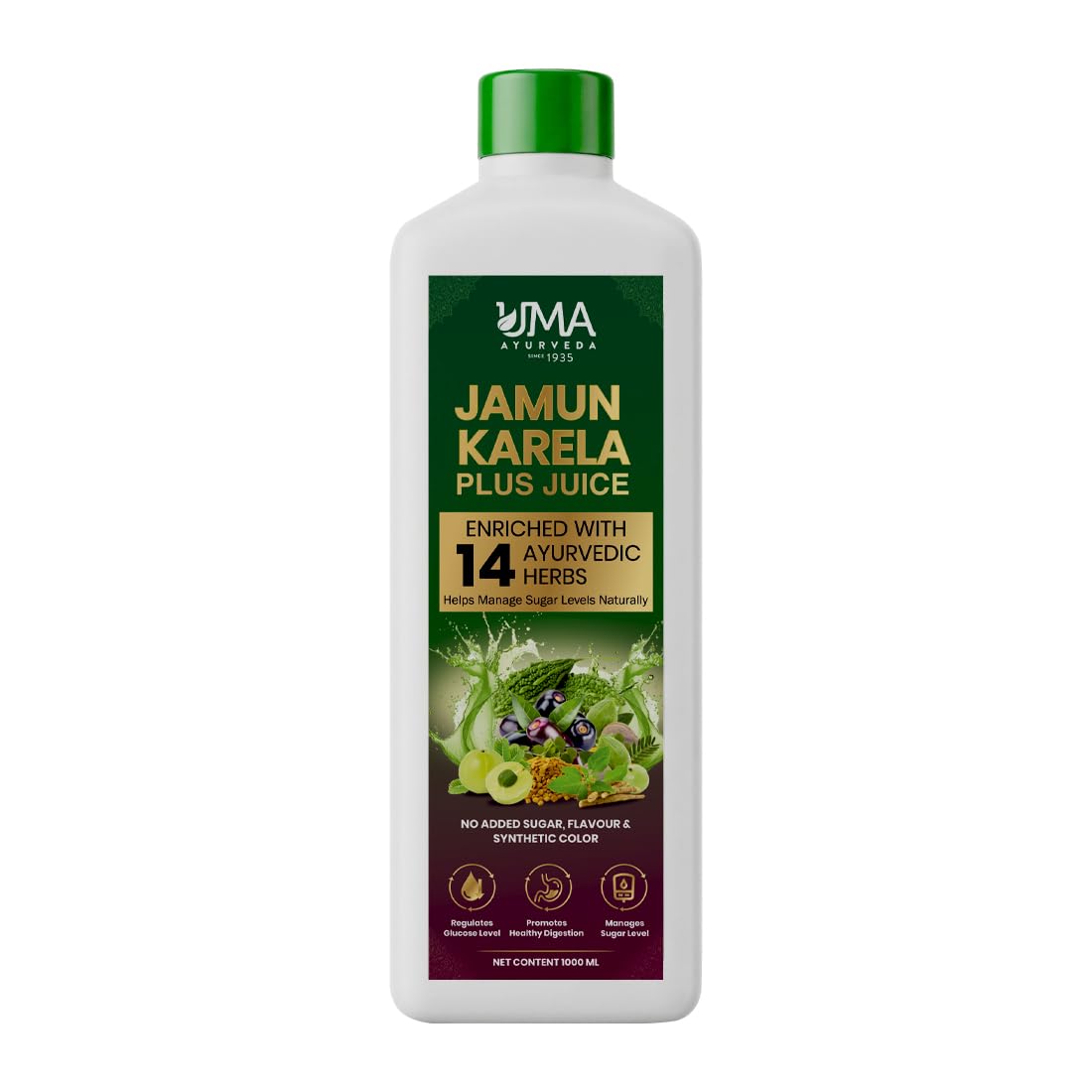 Uma Ayurveda Jamun Karela Plus Juice 1Ltr | Ayurvedic Diabetic Care /Dia Care Juice Enriched with Methi Jamun Amla Karela Amla Triphala Ashwagandha +8 Ayurvedic Medicine Herbs Support to Manage Sugar Level-image-16